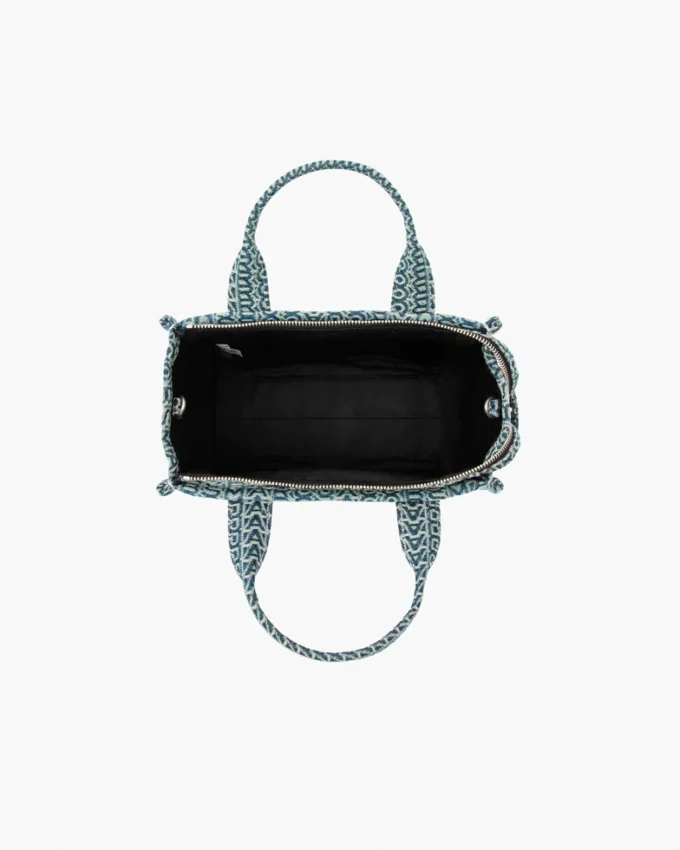 Yıkanmış Monogram Denim Küçük Tote Bag