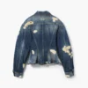 Yırtık ve Onarılmış Flüt Desenli Denim Ceket Yırtık ve Onarılmış Flüt Desenli Denim Ceket